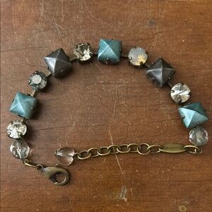 Sabika Geometric Bracelet with Blue and Black Accents